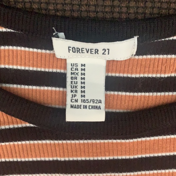 Orange and Navy blue striped shirt - Picture 2 of 2